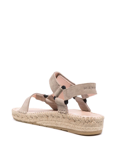 Shop Manebi Touch-strap Espadrille Sandals In Neutrals