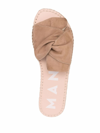 Shop Manebi Twist-detail Espadrille Sandals In Neutrals