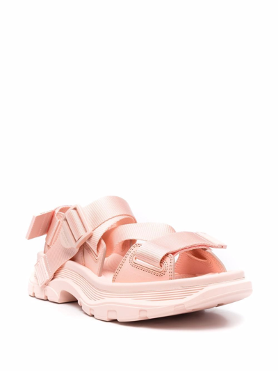 Shop Alexander Mcqueen Chunky Sole Trekking Sandals In Pink