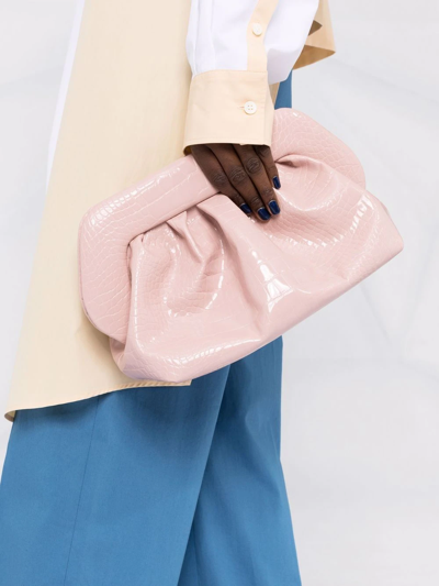 Themoirè Bios Embossed Clutch Bag In Pink