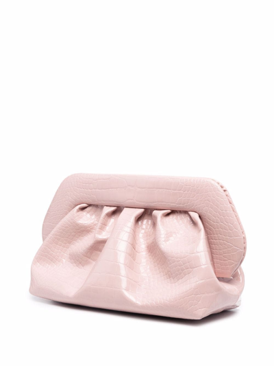 Themoirè Bios Embossed Clutch Bag In Pink