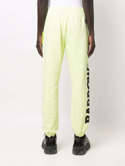 Shop Barrow Logo-print Cotton Track Pants In Green