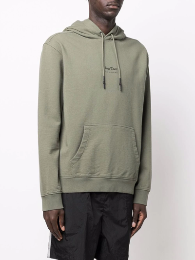 Tom Wood Logo-print Drawstring Hoodie In Green