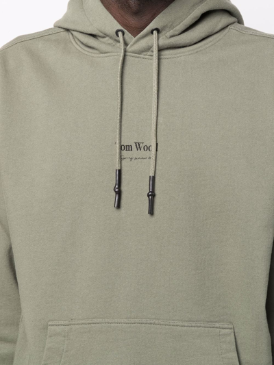 Tom Wood Logo-print Drawstring Hoodie In Green
