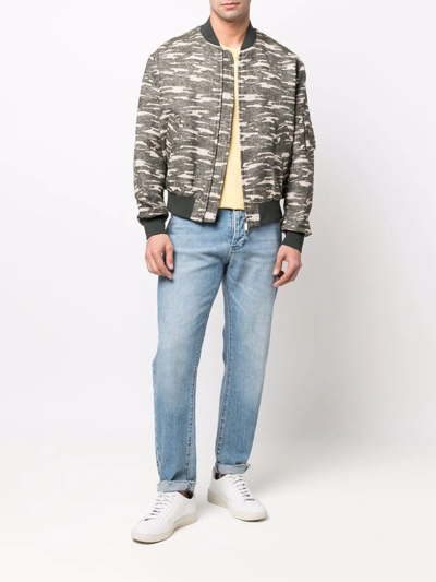 Shop Emporio Armani Camouflage-print Bomber Jacket In Green