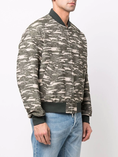 Shop Emporio Armani Camouflage-print Bomber Jacket In Green