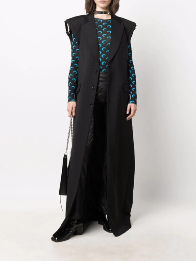 Vetements Back Slit Tailored Wool Coat In Black