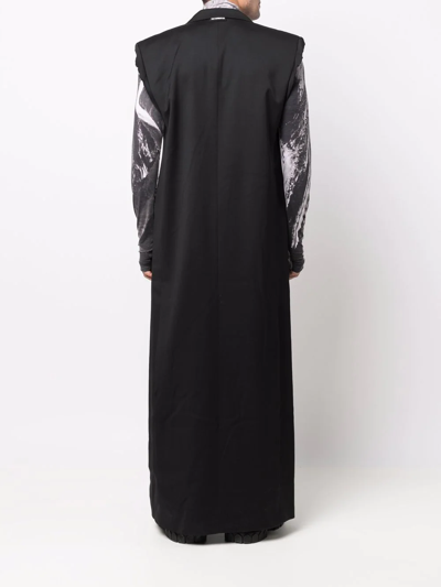 Vetements Back Slit Tailored Wool Coat In Black