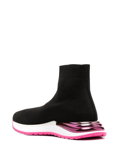 Shop Ferragamo Sock-style Sneakers In Black