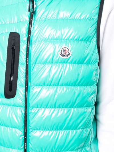 Shop Moncler Usedom Padded Gilet In Green