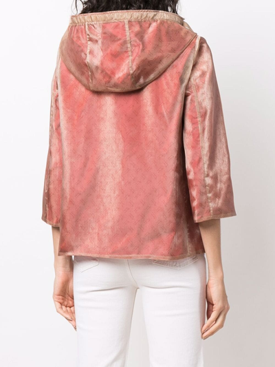 Herno Velour Zip-up Hoodie In Neutrals