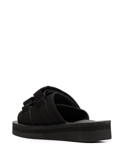 Shop Suicoke Touch-strap Slides In Black