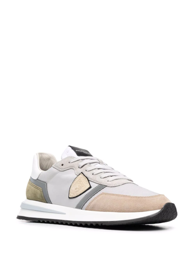 Shop Philippe Model Paris Side Logo-patch Sneakers In Grey