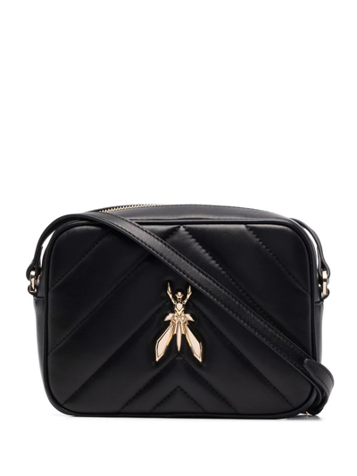 Shop Patrizia Pepe Logo Quilted Bag In Black