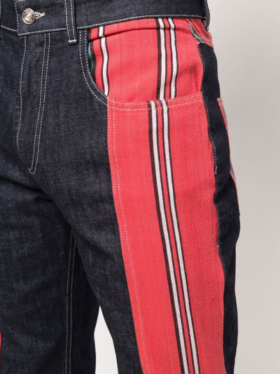 Wales Bonner Cotonou Striped Jeans In Blue | ModeSens