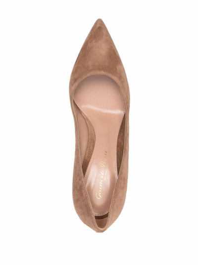 Gianvito Rossi Camoscio Pointed Suede Pumps In Neutrals