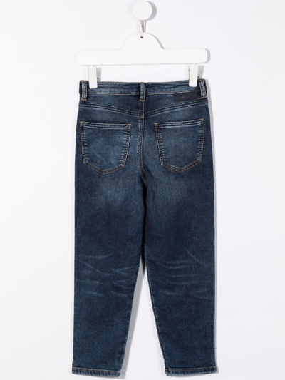 Shop Diesel Faded Slim-fit Jeans In Blue
