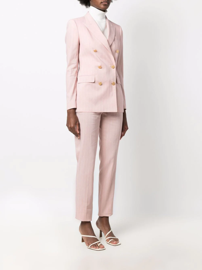 Shop Tagliatore Pinstriped Two-piece Suit In Pink