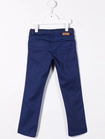 Shop Bonpoint Mid-rise Straight-leg Jeans In Blue