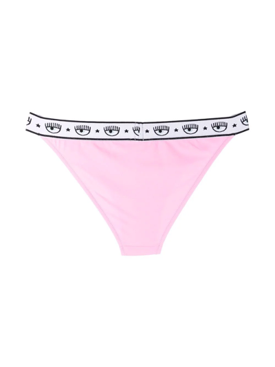 Shop Chiara Ferragni Logomania Band Bikini Bottoms In Pink