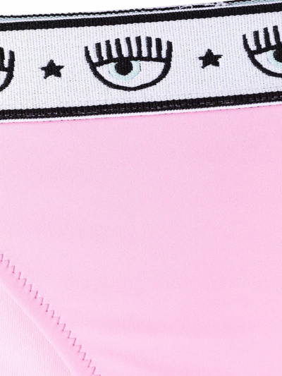 Shop Chiara Ferragni Logomania Band Bikini Bottoms In Pink