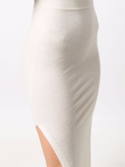 Shop Rick Owens Drkshdw Knitted Midi Skirt In Neutrals