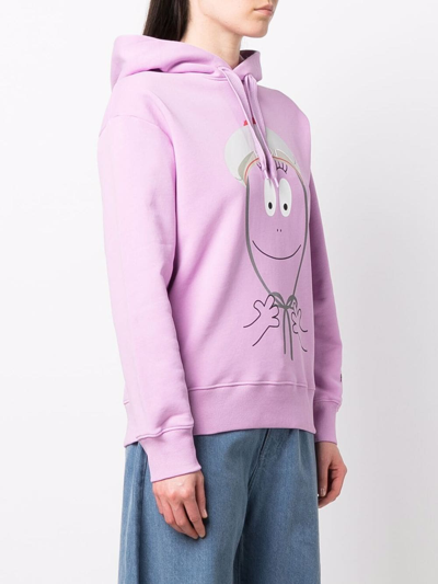 Shop Patou Graphic-print Cotton Hoodie In Pink