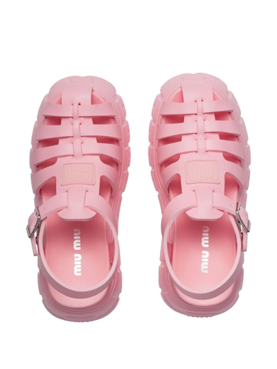 Shop Miu Miu Eva Platform Sandals In Pink