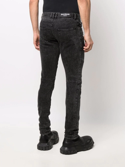 Balmain Straight Trousers Nylon Silk Belt Loops In Black