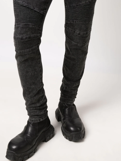 Balmain Straight Trousers Nylon Silk Belt Loops In Black