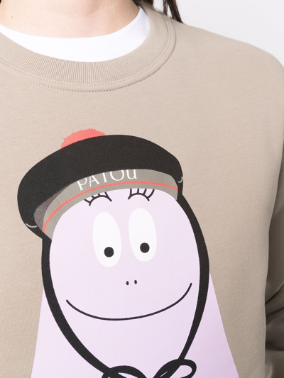 Shop Patou Graphic-print Sweatshirt In Neutrals