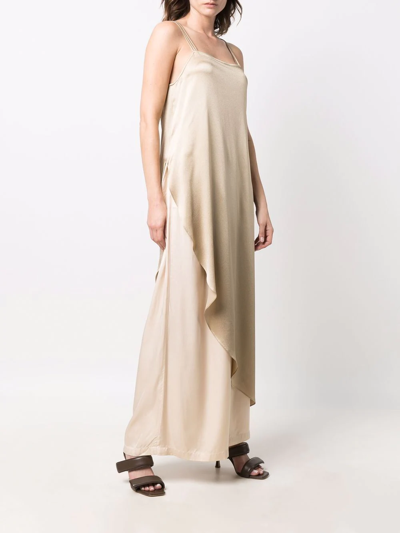 Shop Antonelli Asymmetric Sleeveless Dress In Neutrals
