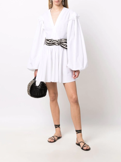 Shop Patou V-neck Cotton Dress In White