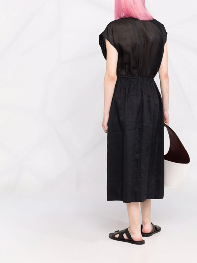 Shop Joseph Sleeveless Gathered-detail Dress In Black