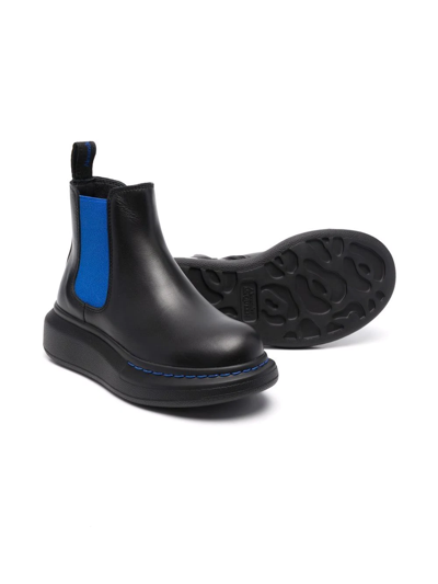 Shop Alexander Mcqueen Elasticated Side-panel Boots In Black