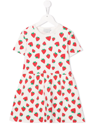 Shop Stella Mccartney Strawberry-print T-shirt Dress In White