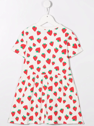 草莓印花T恤式连衣裙