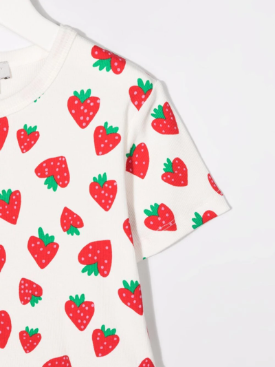 草莓印花T恤式连衣裙