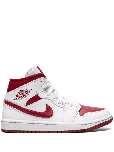 Shop Jordan Air  1 Mid "reverse Chicago" Sneakers In White