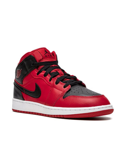Shop Jordan Air  1 Mid "reverse Bred" Sneakers In Red