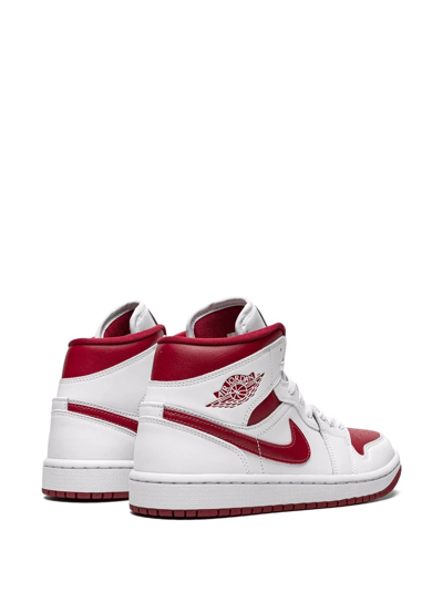 Shop Jordan Air  1 Mid "reverse Chicago" Sneakers In White