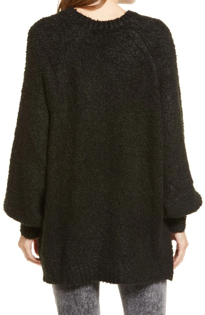 Shop Topshop Bouclé Oversize Sweater In Black