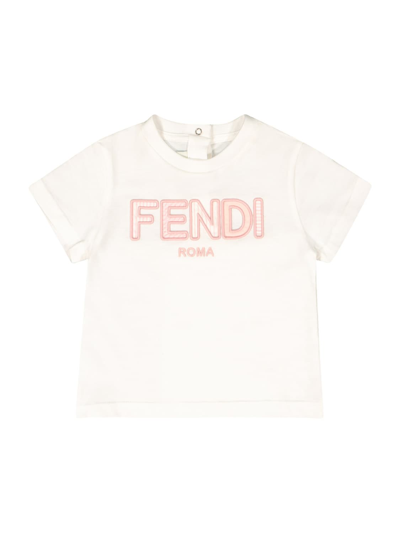 Shop Fendi Kids T-shirt For Girls In White