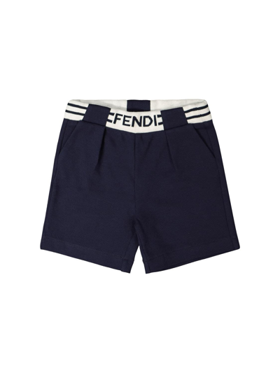 Shop Fendi Kids Shorts For Boys In Blue