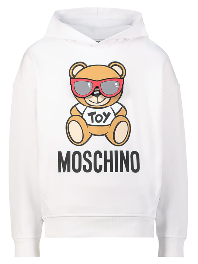 Shop Moschino Kids Hoodie In White
