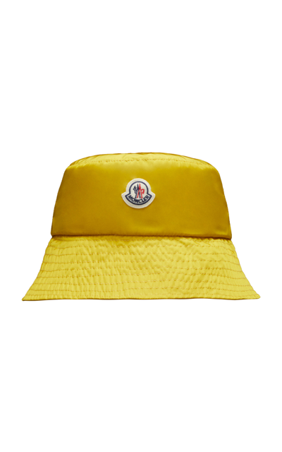 Shop Moncler Women's Nylon Bucket Hat In Yellow,black