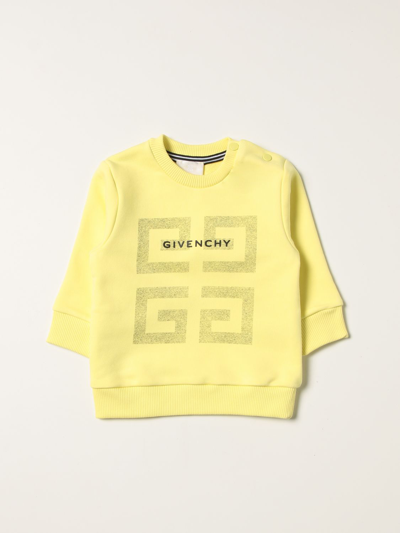Shop Givenchy Cotton Sweatshirt With Maxi Logo In Yellow