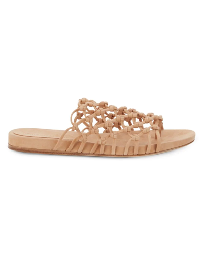 Shop Etienne Aigner Women's Barbados Woven-leather Thong-toe Sandals In Nude