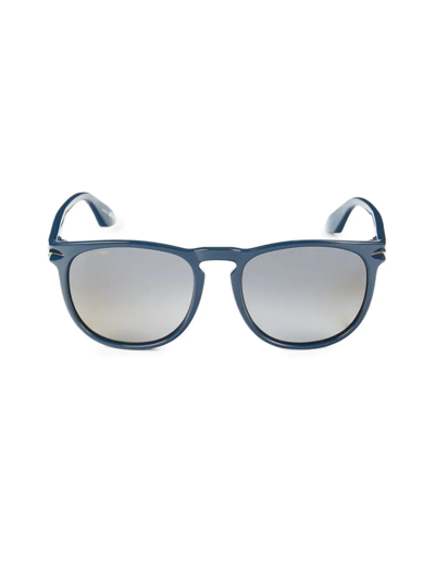 Shop Longines Men's 57mm Wayfarer Sunglasses In Blue