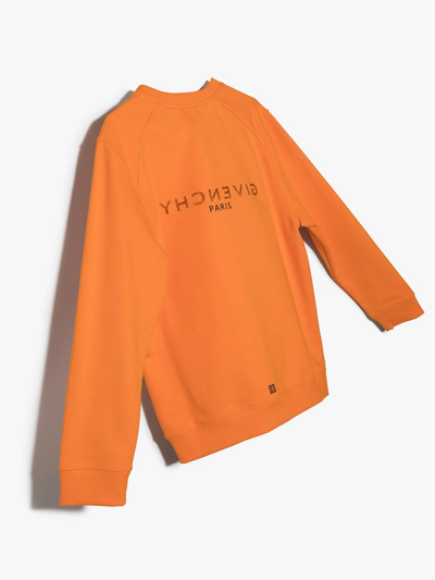 Shop Givenchy Logo-print Cotton Sweatshirt In Orange